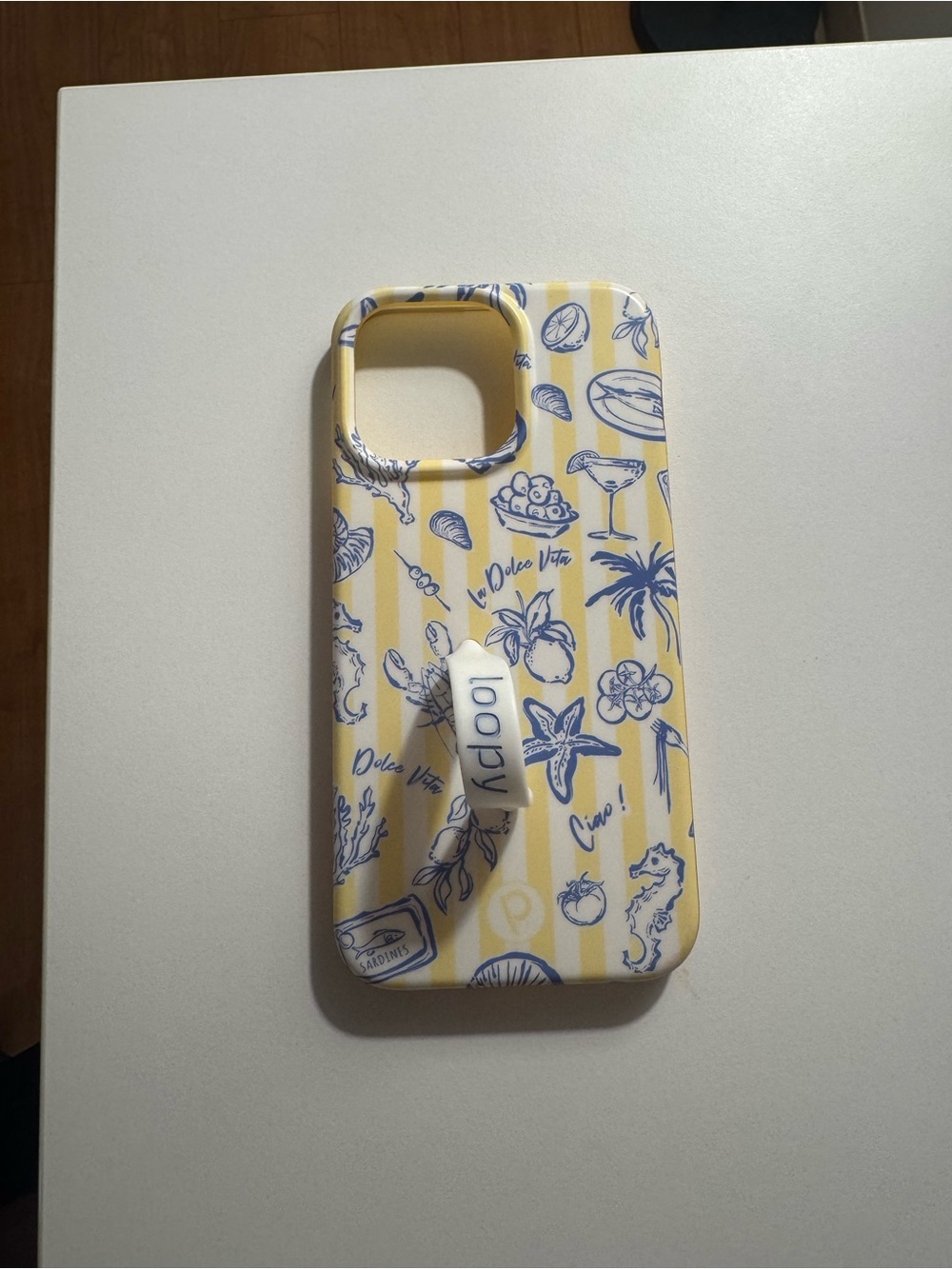 Loopy Cases La Dolce Vita Loopy Case Yellow & White Phone Case
